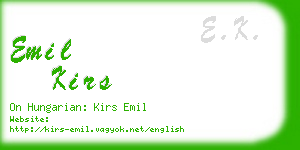 emil kirs business card